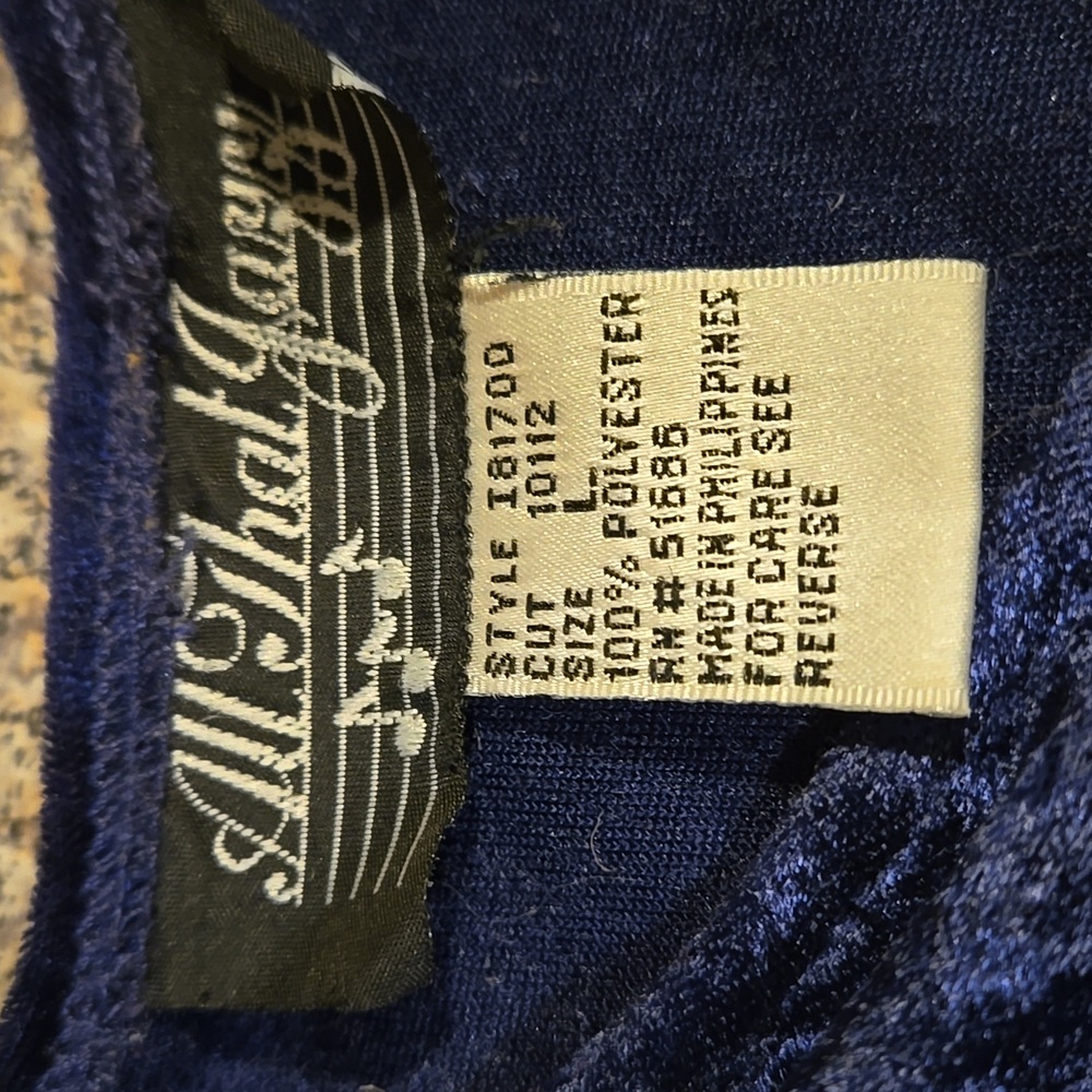 All That Jazz Velvet Maxi Dress - Vintage Deep Blue Size L - Picture 9 of 9